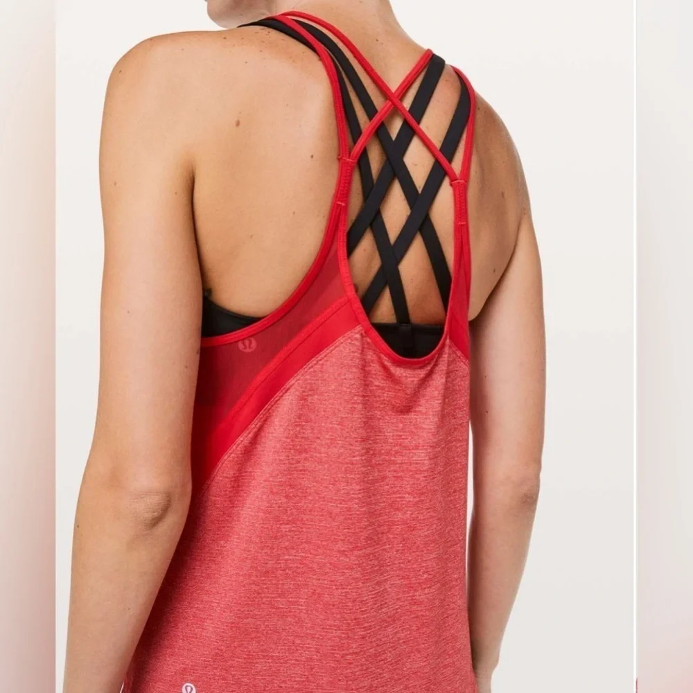 Lululemon Run Off Route Tank in True Red